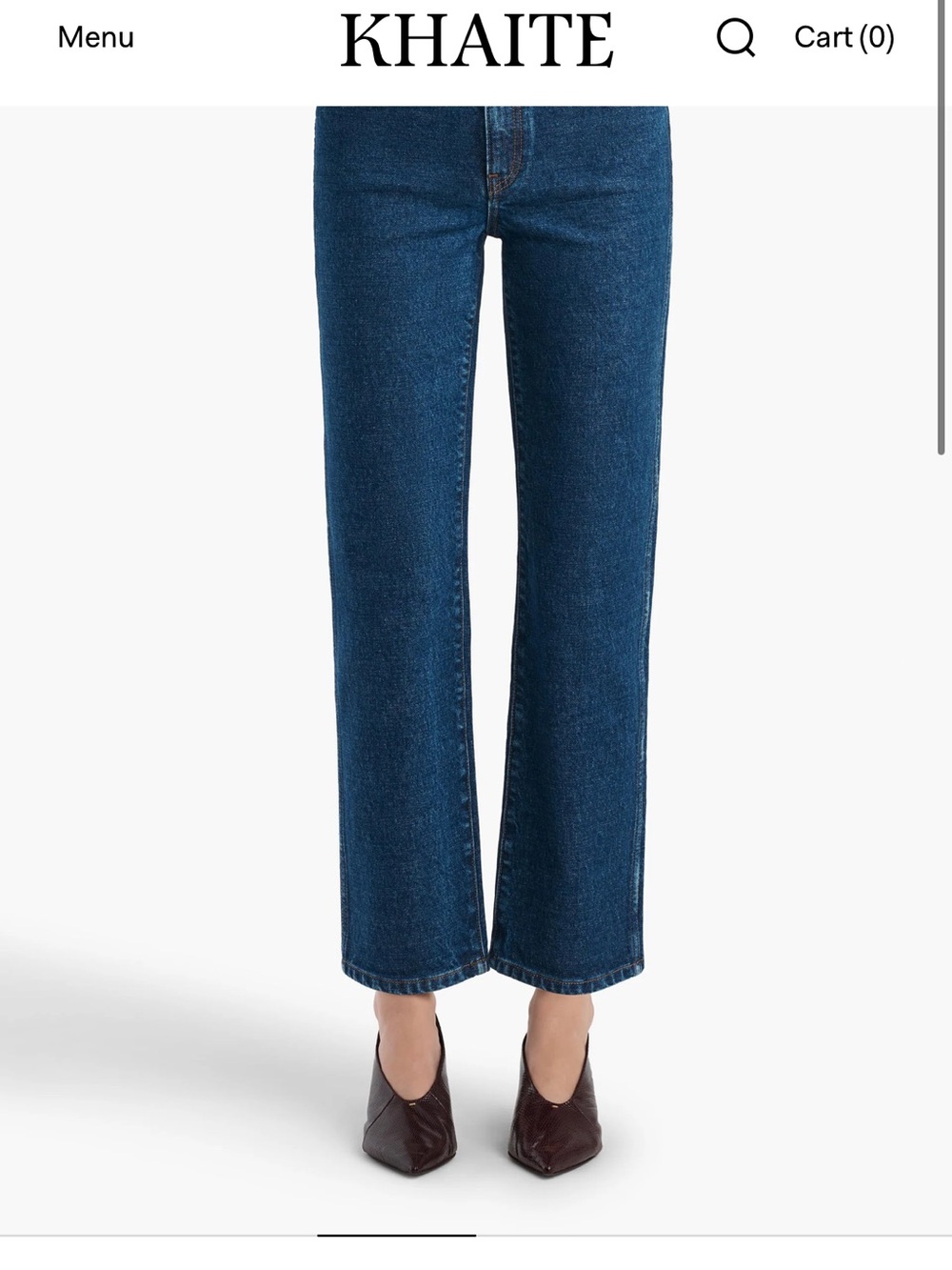 KHAITE Mid-Rise Straight-Leg Jeans in Indigo Blue